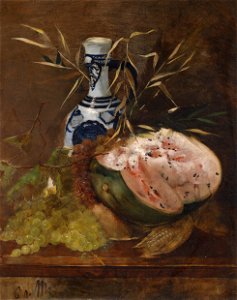 Carl von Merode Früchtestillleben mit Melone