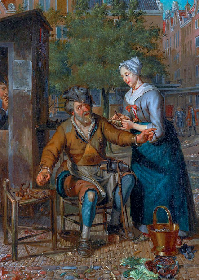 Cobbler working on the street, by Matthijs Naiveu