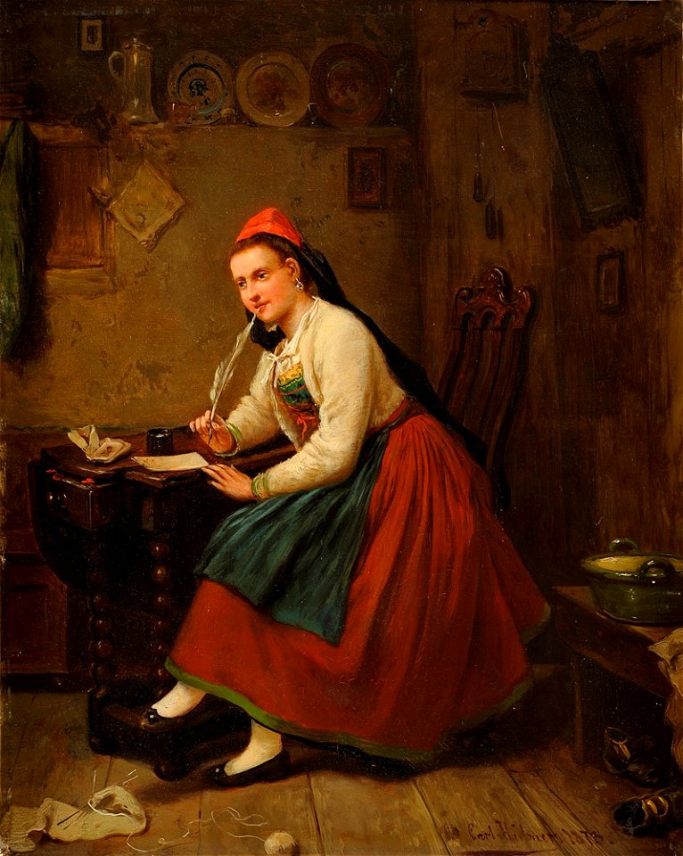 Carl Wilhelm Hübner Der Liebesbrief 1873