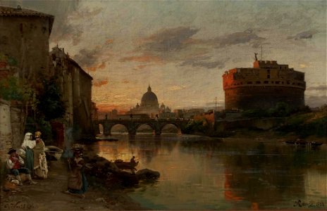 Carl Wuttke Tiber mit Engelsburg 1882