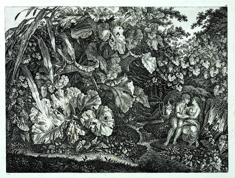 Carl Wilhelm Kolbe the Elder - Lovers in a Grotto, Surrounded by Plants and Herb - Google Art Project