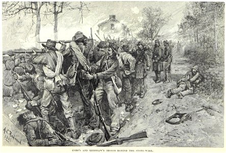Cobb's and Kershaw's troops behind the stone wall