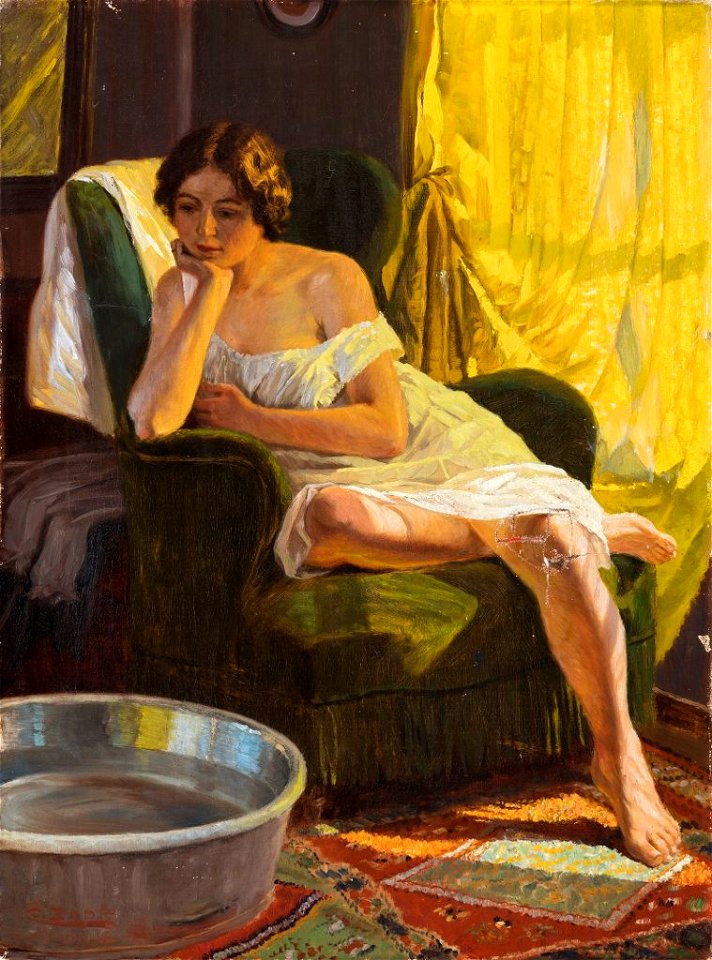 Carl Zopf Frau bei der Morgentoilette