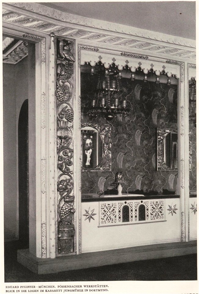 Blick in die Logen im Kabarett Jungmühle in Dortmund, 1913
