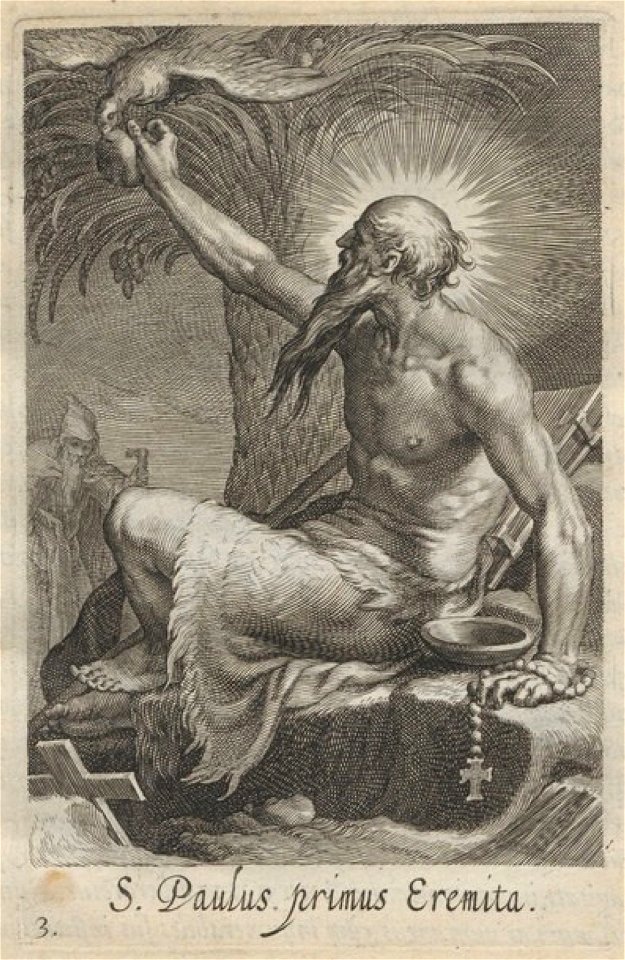 Bloemaert - 1619 - Sylva anachoretica Aegypti et Palaestinae - UB Radboud Uni Nijmegen - 512890366 03 S Paulus primus Eremita