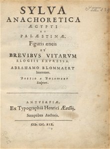 Bloemaert - 1619 - Sylva anachoretica Aegypti et Palaestinae - UB Radboud Uni Nijmegen - 512890366 00 1 title page