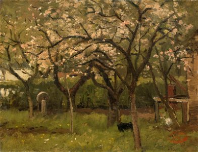Bloeiende bomen in een boomgaard Rijksmuseum SK-A-3001