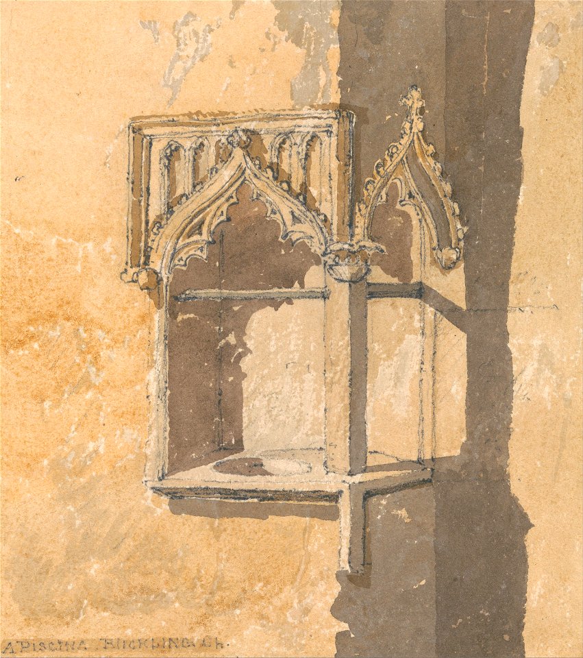 John Sell Cotman - A Piscina in Blickling Church, Norfolk - Google Art Project