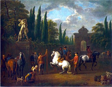Bloemen, Peter van - Reitschule vor einem Park
