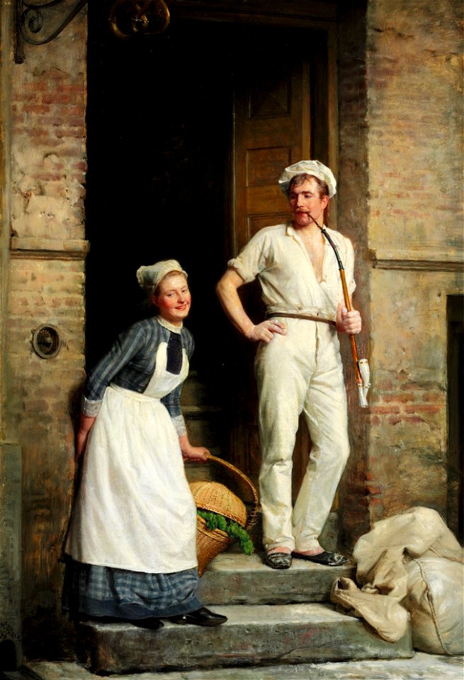 Carl Bloch - En Bager, der kjøler sig (1888)