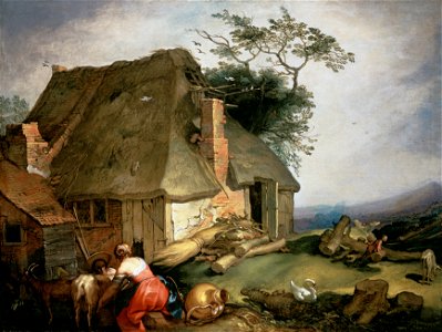 A cottage with peasants milking goats - Abraham Bloemaert - Google Cultural Institute