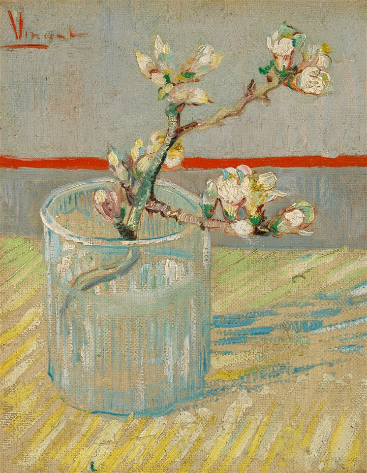Bloeiend amandeltakje in een glas - s0184V1962 - Van Gogh Museum