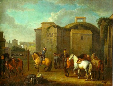 Bloemen, Peter van - Reitschule vor antiken Ruinen
