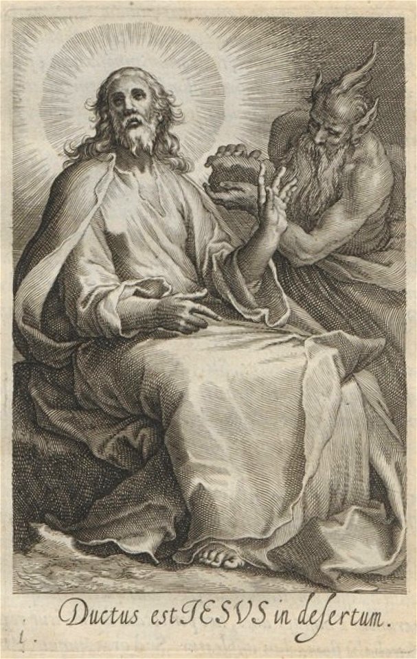 Bloemaert - 1619 - Sylva anachoretica Aegypti et Palaestinae - UB Radboud Uni Nijmegen - 512890366 01 Iesus ductus est in desertum