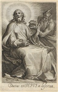 Bloemaert - 1619 - Sylva anachoretica Aegypti et Palaestinae - UB Radboud Uni Nijmegen - 512890366 01 Iesus ductus est in desertum