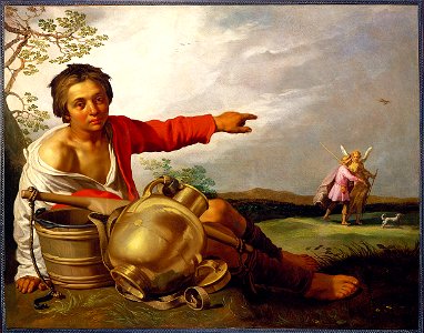 Abraham Bloemaert - Shepherd Boy Pointing at Tobias and the Angel - 61.30 - Minneapolis Institute of Arts. Free illustration for personal and commercial use.