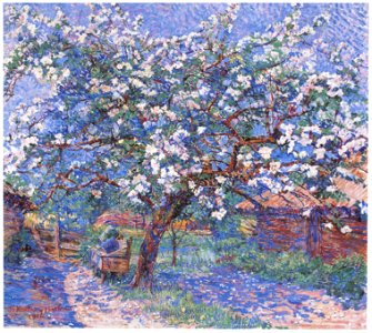 Bloeiende boom in een tuin (1916) door Jo Koster