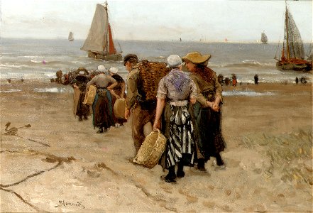 Bernardus Johannes Blommers - Collecting the day's catch