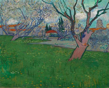 Bloeiende boomgaarden, gezicht op Arles - s0036V1962 - Van Gogh Museum