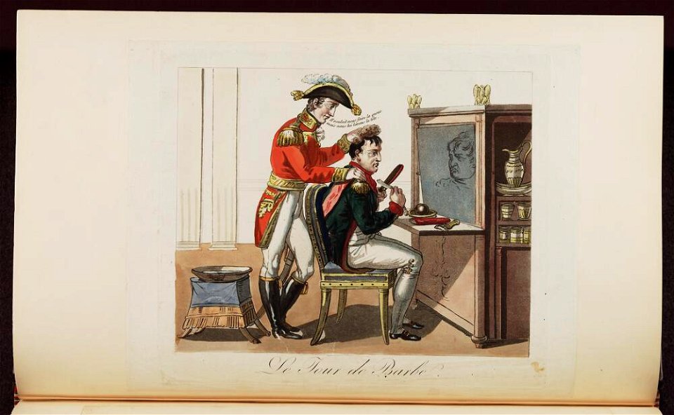 Bodleian Libraries, Le tour de barbe- Napoleon Bonaparte premier consul s'est rendu à Notre Dame pour y entendre la Sainte Messe célébrée pa