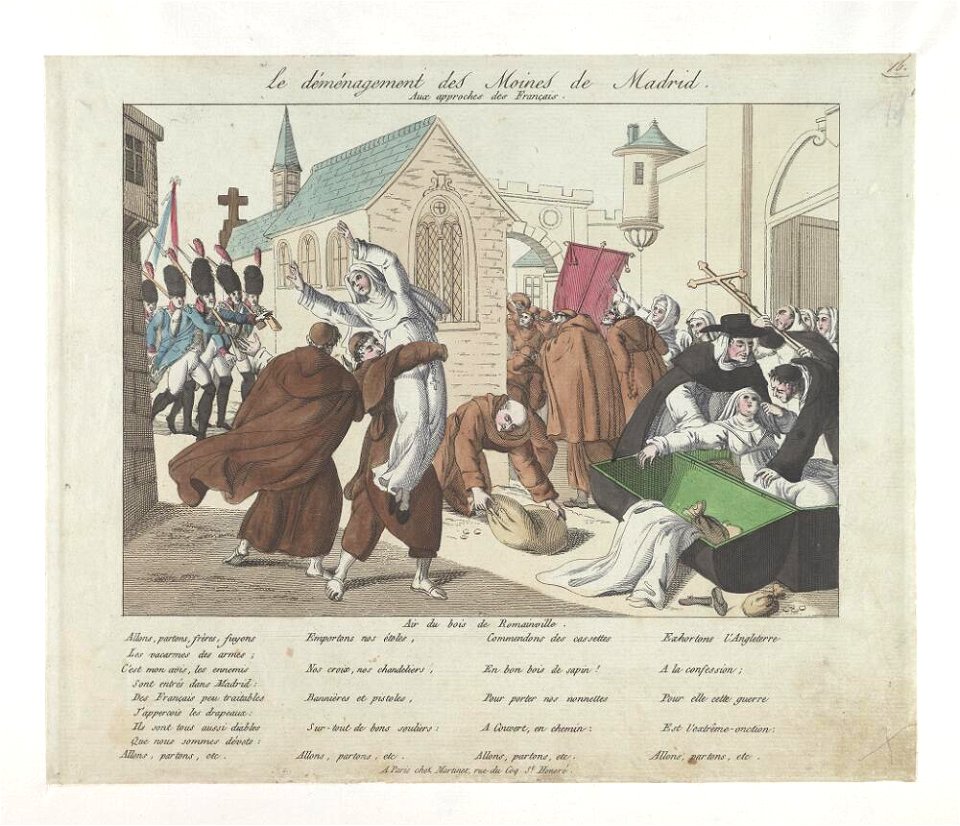 Bodleian Libraries, Le déménagement des moines de Madrid aux approches des Français