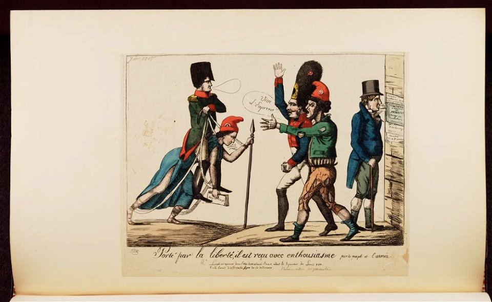 Bodleian Libraries, Porté par la liberté, il est reçu avec enthousaisme par le peuple et l'armée- Napoleon Bonaparte premier consul s'est re