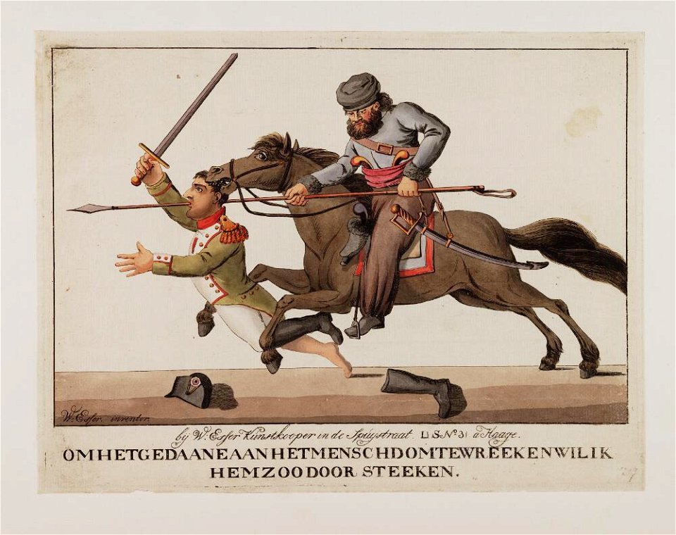 Bodleian Libraries, Om het gedaane aan het mensch dom te wreeken wil ik hem zoo door steeken- Napoleon Bonaparte premier consul s'est rendu