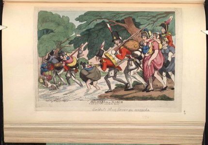 Bodleian Libraries, Soldiers on a march- to pack up her tatlers and follow the drum