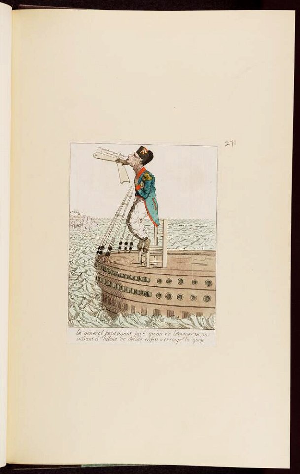 Bodleian Libraries, Le général jacot ayant juré qu'on ne l'ammenerais pas vivant à ste hélène ce décide enfin a ce couper la gorge- Napoleon