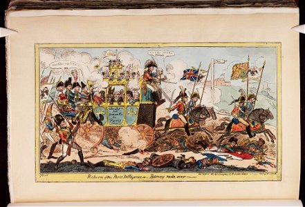 Bodleian Libraries, Return of the Paris dilligence or - Boney rode over