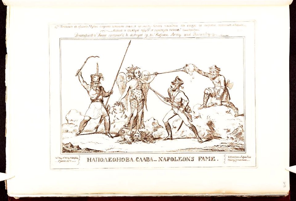 Bodleian Libraries, Napoleon's fame- Buonaparte's fame overpower'd destroyed by the Russian army and peasantry
