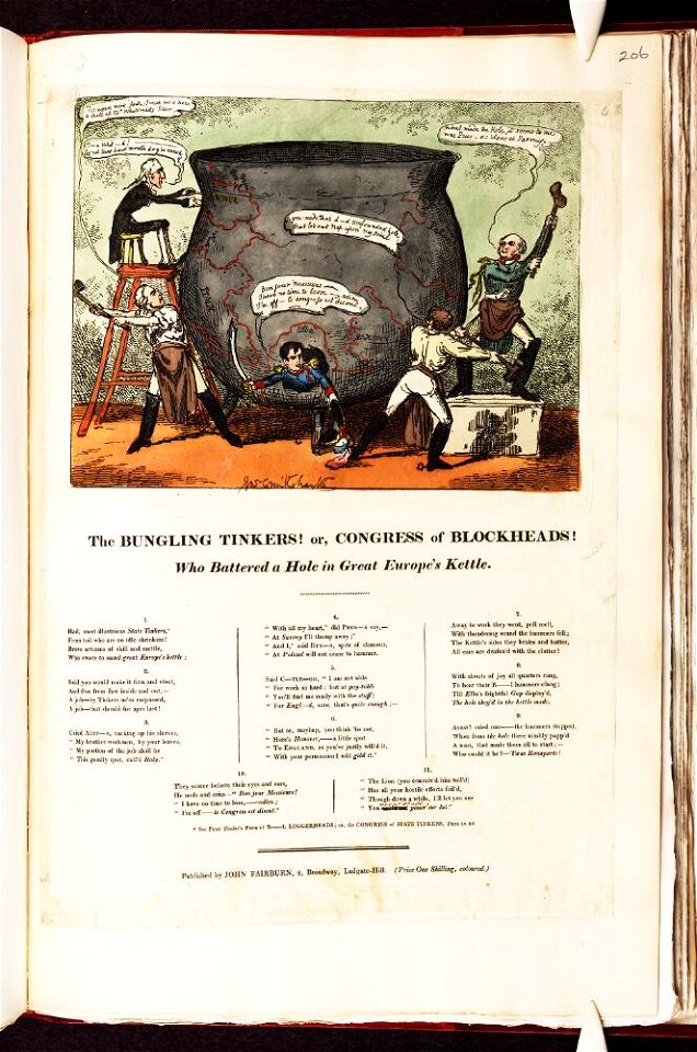 Bodleian Libraries, The bungling tinkers or,- Congress of blockheads who battered a hole in great Europe's kettle
