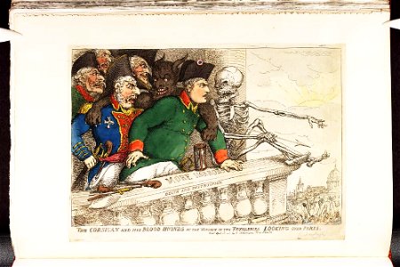 Bodleian Libraries, The Corsican and his blood hounds at the window of the Thuilleries looking over Paris