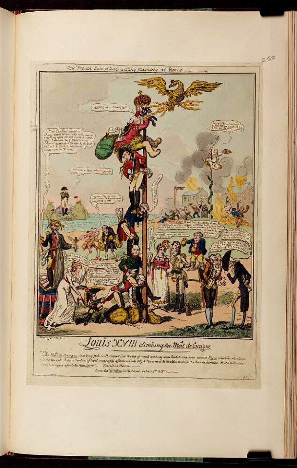 Bodleian Libraries, Louis XVIII climbing the mât de cocagne