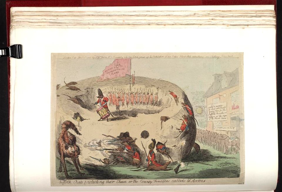 Bodleian Libraries, Suffolk rats protecting their cheese or- the county fencibles called to arms