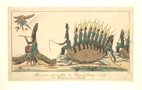 Bodleian Libraries, Marche précipitée de l'armée Russe volant au secours des prussiens