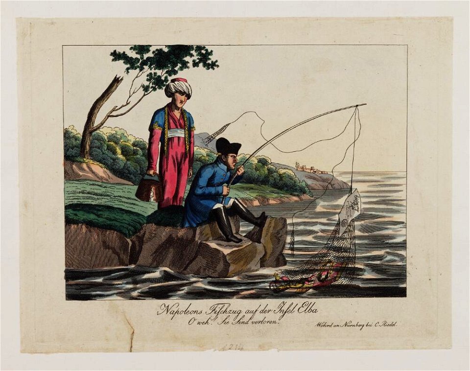 Bodleian Libraries, Napoleons Fischzug auf der Insel Elba- O weh Sie sind verloren