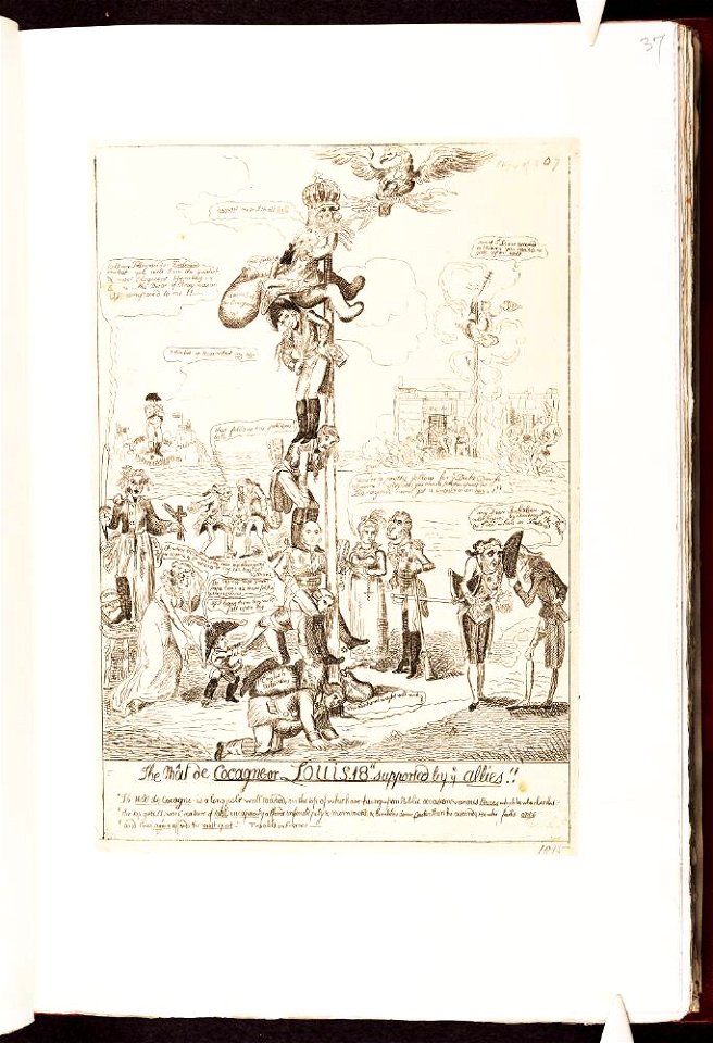 Bodleian Libraries, The mat de cocagne or- Louis 18th supported by ye allies