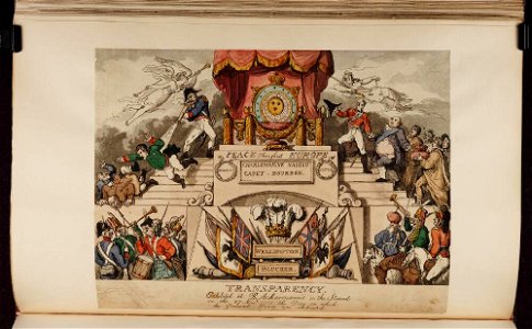 Bodleian Libraries, Transparency exhibited at R Ackermanns in the Strand on the 27th Novr 1815 the day on which the general peace was celebr