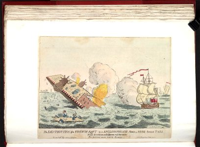 Bodleian Libraries, The destruction of the French raft by an English frigate mand by brave British tars