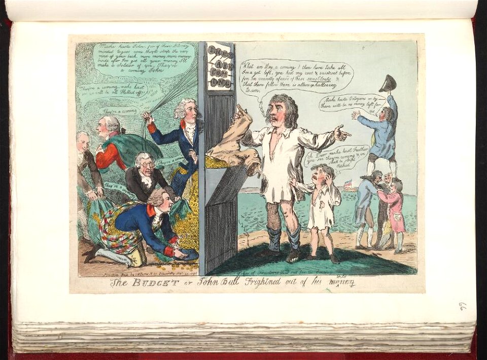Bodleian Libraries, The budget or- John Bull frightned out of his money wits