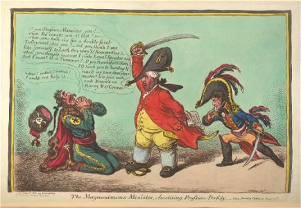 Bodleian Libraries, The magnanimousminister, chastising Prussianperfidy- Vide Morning Chronicle April 28th