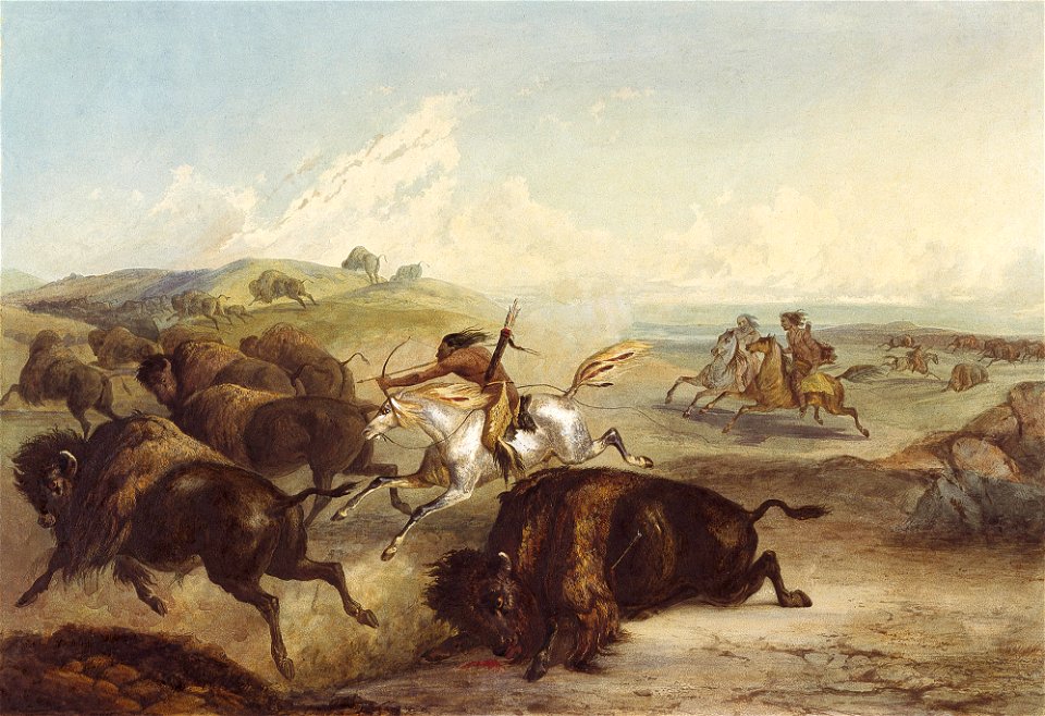 Tableau 31 Indians hunting the bison by Karl Bodmer (cropped)