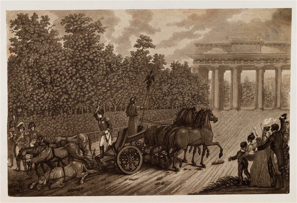 Bodleian Libraries, Victory of the Brandenburger Gate Returning home - Napoleon Bonaparte premier consul s'est rendu à Notre Dame pour y ent