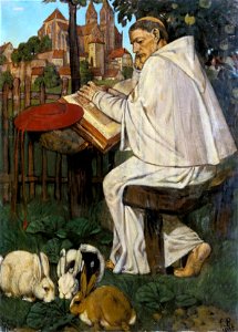 Fritz Boehle - Lesender Mönch (1895)