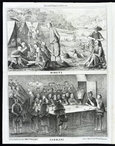 Celestial empire in California - Miners ; gamblers - - Lith. & published by Britton & Rey, cornr. Monty. & Cala. Sts., San Francisco. LCCN2011661690