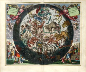 Cellarius Harmonia Macrocosmica - Haemisphaerium Stellatum Boreale cum Subjecto Haemisphaerio Terrestri