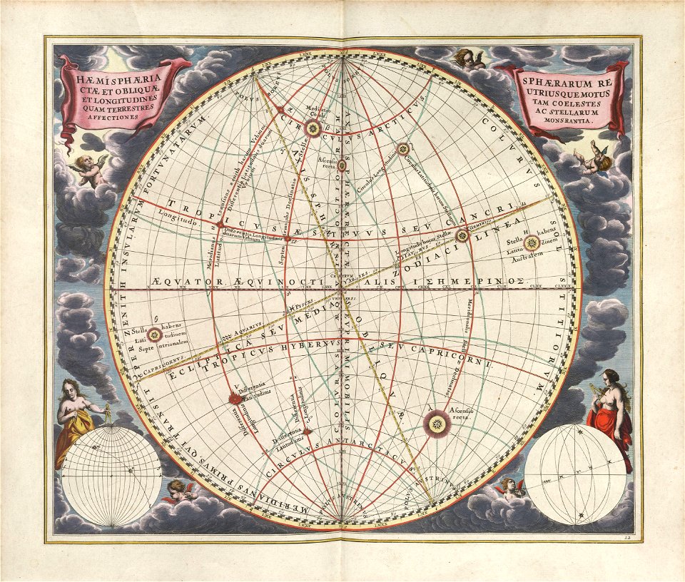 Cellarius Harmonia Macrocosmica - Haemisphaeria Sphaerarum Rectae et Obliquae