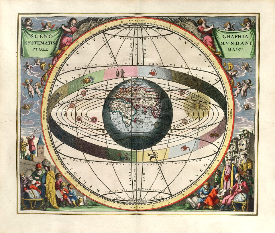 Cellarius Harmonia Macrocosmica - Scenographia Systematis mundani Ptolemaici