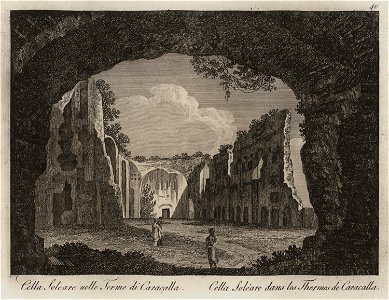 Cella Soleare nelle Terme di Caracalla - Li Monumenti Piú Celebri Di Roma Antica E Moderna Disegnati Da Vero Ed Incisi Dai Migliori Artisti Rome Presso Po - 1850